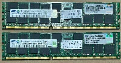 LOT OF 2 Samsung M393B2G70BH0-YH9Q8 16GB PC3-10600R DDR3-1333 ECC CL9 628974-081 - photo 1 of 4