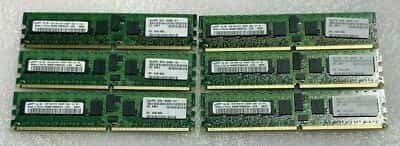 LOT OF 6 - 1GB SUN Samsung 370-6208-01 1Rx4 Reg DDR2 ECC Server Memory RAM - photo 1 of 4