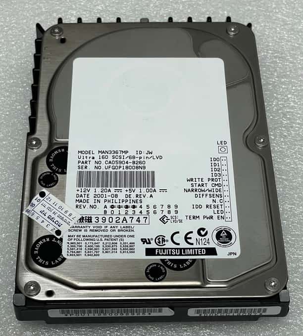 Fujitsu 36GB 10K RPM SCSI Ultra160 68pin MAN3367MP Hard drive Tested - photo 1 of 5