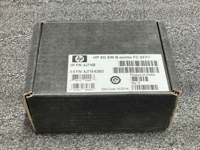 8 x HP AJ716B 8G 8Gbps FC B-Series 670504-001 AFBR-57D9AMZ-HP7 SFP Transceiver - photo 1 of 5