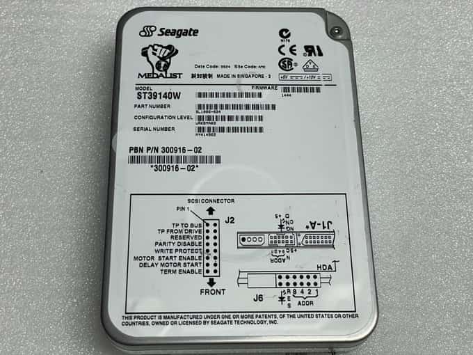 Seagate Medalist ST39140W 9.1GB 512KB 7200RPM SCSI 3.5" Internal HDD 9L1006-034 - photo 1 of 5