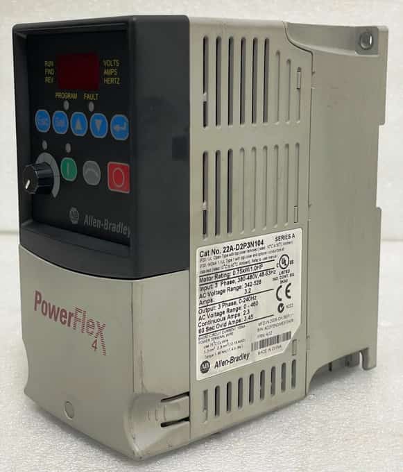 Allen-Bradley 22A-D2P3N104 POWERFLEX4 AC DRIVE, 480VAC, 3PH, 2.3 - photo 1 of 7