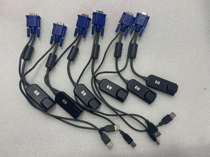 LOT OF 6 - Genuine HP 520-341-511 KVM USB Interface Adapter Cable 396633-001 - photo 1 of 5