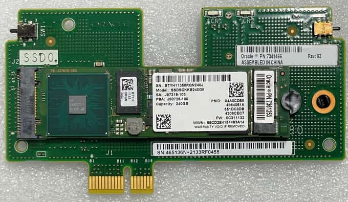 Oracle Intel SSDSCKKB240G8 240GB M.2 SSD with 7341466 Carrier Board - photo 1 of 6