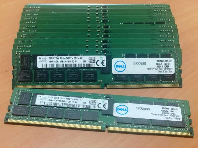 14 x 32gb Hynix PC4-2400T 2Rx4 DDR4 ECC RDIMM Reg Server Memory HMA84GR7AFR4N-UH - photo 1 of 4
