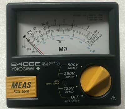 Yokogawa 2406E Analog Insulation Tester Multi Range 250V/50M ohm, 500V/100M ohm - photo 1 of 9