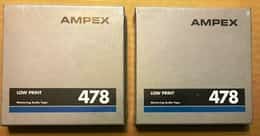 Lot of 2 Ampex 478 Reel to Reel Mastering Audio Tape Factory Sealed 1/4"x600'