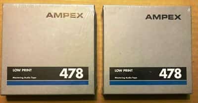 Lot of 2 Ampex 478 Reel to Reel Mastering Audio Tape Factory Sealed 1/4"x600' - photo 1 of 4