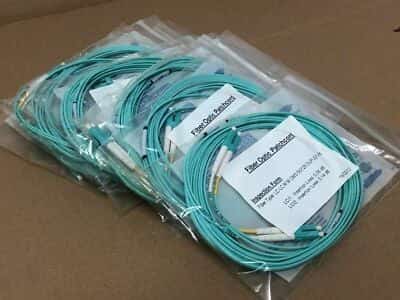Lot of 10 - LC-LC M.M OM3 50/125 DUPLEX 4M Fiber Optic Patchcord Cables - photo 1 of 10
