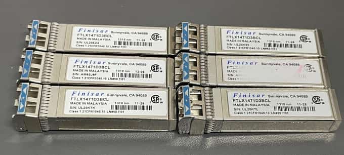 LOT OF 6 Finisar FTLX1471D3BCL 10Gb/s 10km - photo 1 of 5