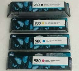 2019 GENUINE SET 4 HP #980 INK OFFICEJET ENTERPRIS X555 MFP X585 D8J07A-D8J10A
