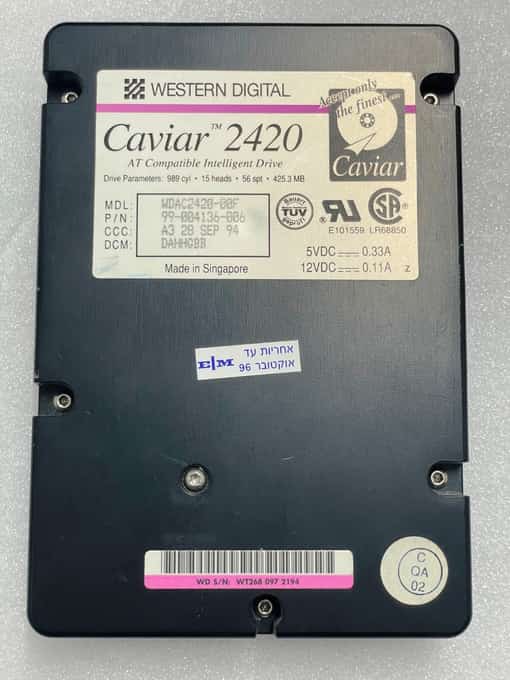 Western Digital WDAC2420-00F Caviar 425MB IDE 3.5" Hard Disk Drive - photo 1 of 5