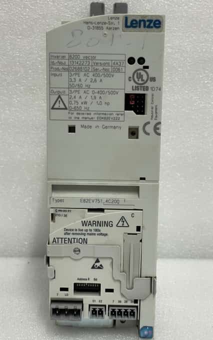 Lenze 8200 Vector E82EV751_4C200 Frequency Inverter 0.75 kW 13142273 - photo 1 of 7