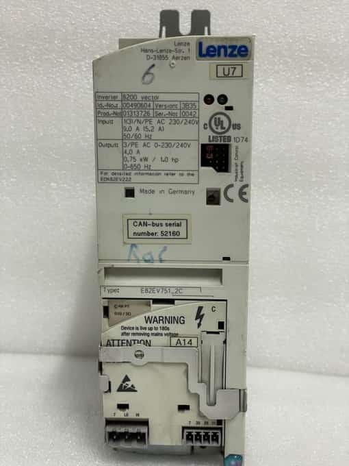Lenze 8200 vector E82EV751_2C Inverter Drive 0.75 KW 00490604 (8) - photo 1 of 7