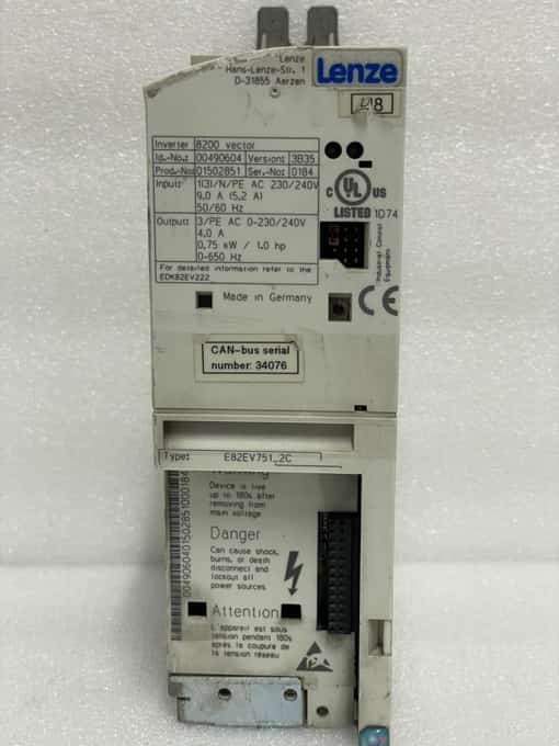 Lenze 8200 vector E82EV751_2C Inverter Drive 0.75 KW 00490604 (10) - photo 1 of 7