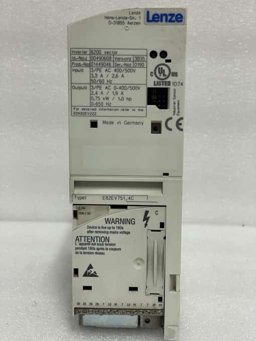 Lenze 8200 vector E82EV751_4C Inverter Drive 0.75 KW 00490608 (11) - photo 1 of 7