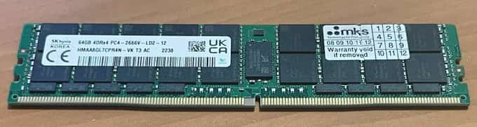 HMAA8GL7CPR4N-VK HYNIX 64GB (1X64GB) 4DRX4 PC4-2666V MEMORY - photo 1 of 5