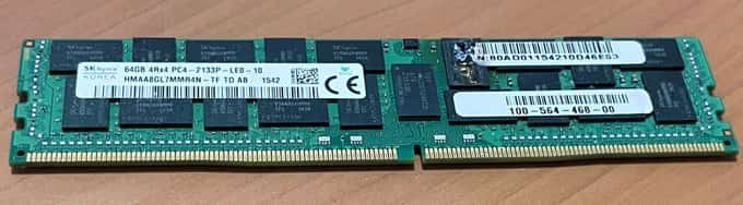 Hynix 64GB 4Rx4 PC4-2133P-LE0-10 DDR4 ECC SERVER RAM HMAA8GL7MMR4N-TF (AS-IS) - photo 1 of 5