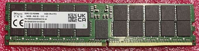 1TB (LOT OF 16 x 64GB)  HYNIX DDR5 EC8 RDIM HMCG94AGBRA631N 5600MHz - photo 1 of 4